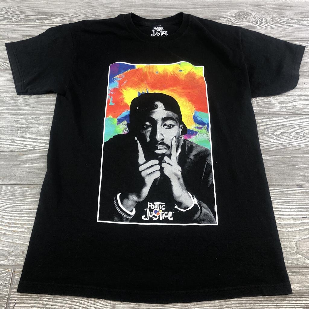 Tupac Poetic Justice Vintage Style black Short sleeve- Size Médium UniSex Adult Unisex T-Shirt