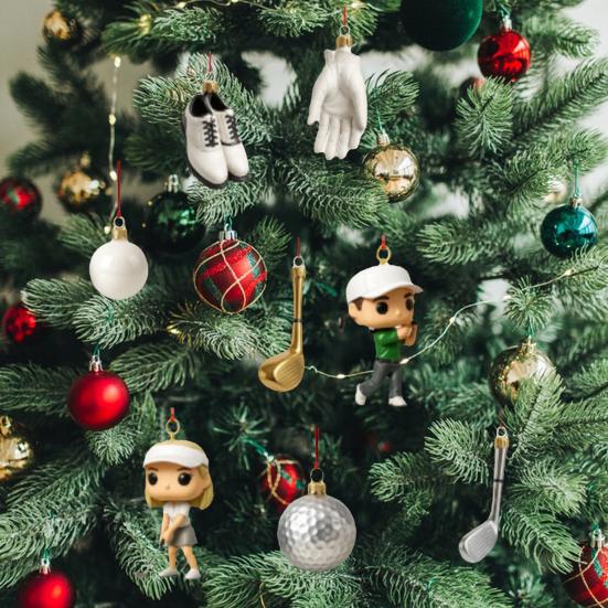 Golf Hanging Decoration Advent Calendar 24 Days Countdown Christmas Festive Acrylic Cartoon Golf Hanging Ornament Golf Lovers Gifts