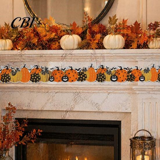 Indoor Home Decorations Halloween Stickers with Pumpkin And Bat Prints, Durable Coated Seasonal Atmosphere Enhancers Paper Decals, Stylish Frame