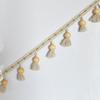 1.5x100cm Cotton Curtain Tassel Accessories Wood Beads Hanging Ball Fabric  Lace Accessories Handmade DIY Home Decoration