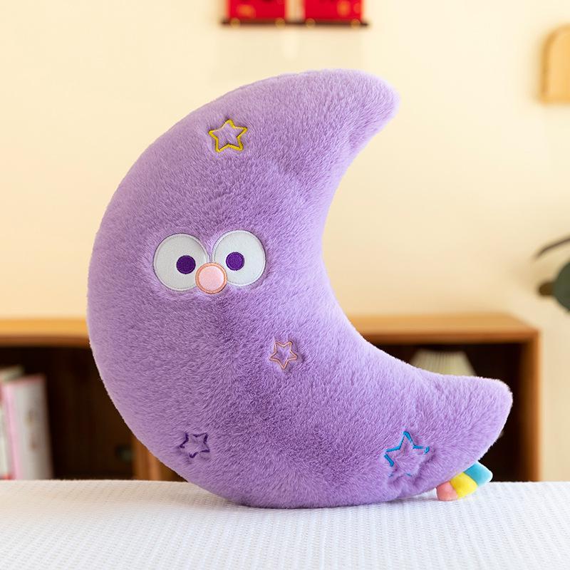 

Мультяшная плюшевая подушка в виде радуги, луны и звезды для детей – для сна, офисная поддержка спины и домашний декор 40cm (0.3kg)