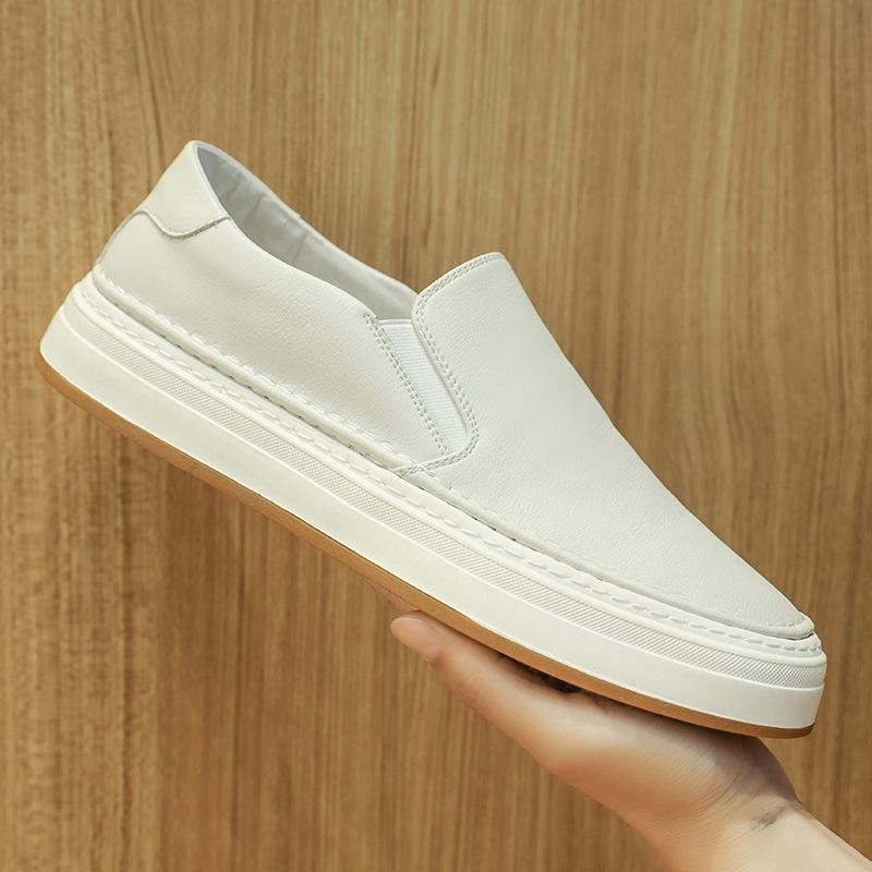 Fashion Fashion Casual Genuine Leather Men's Loafers 2024 Spring Autumn New Designer Board Shoes Male Non-slip Casual Sneakers Men
