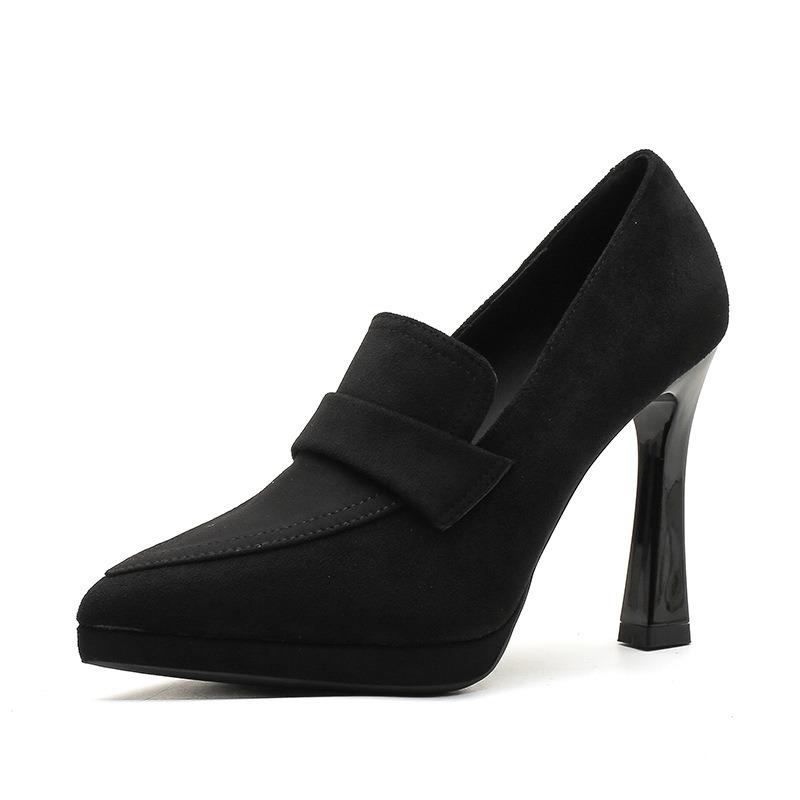 1-1 Autumn new college style pointed head thin heel high heels women's waterproof table not tired feet single shoes women