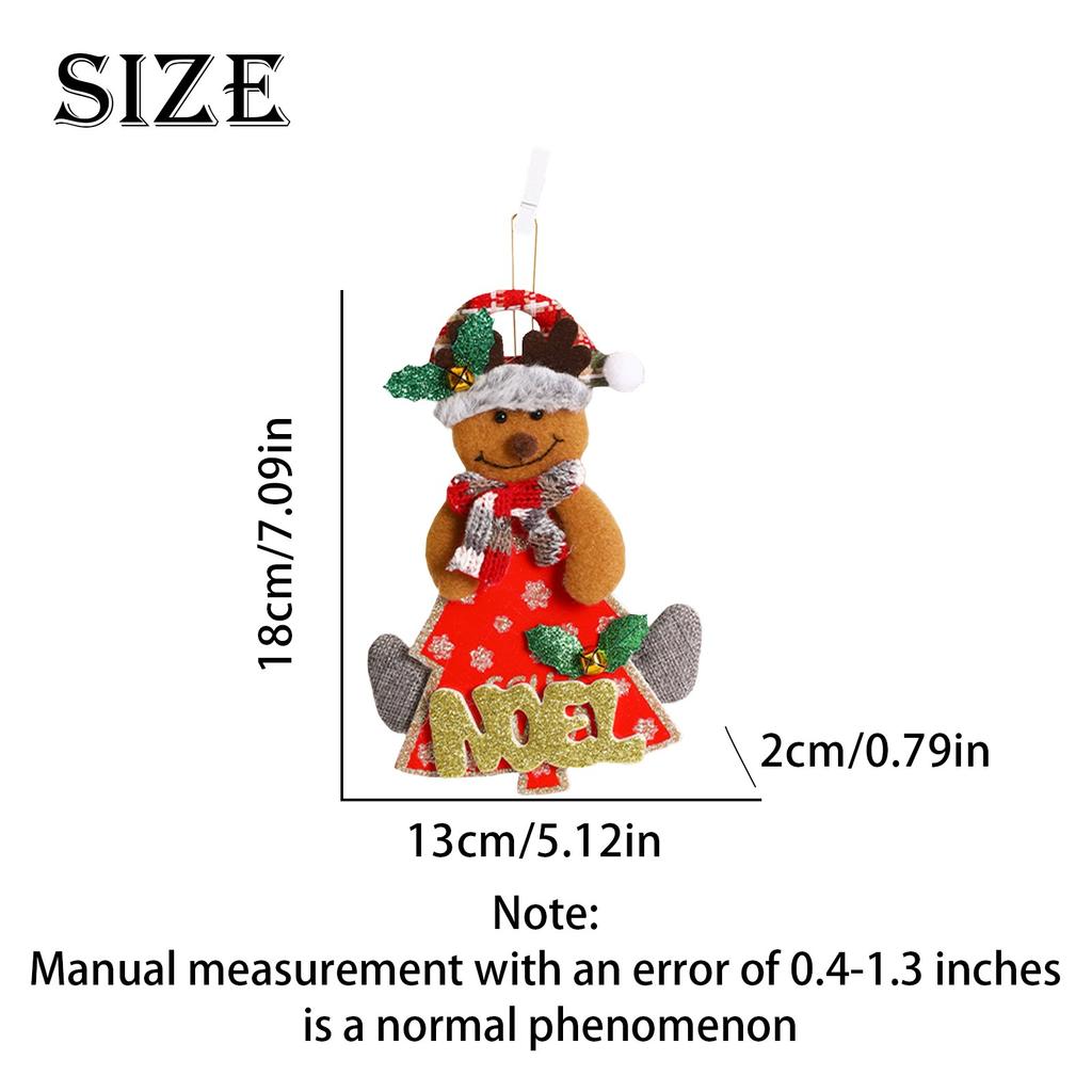 New Christmas Tree Cartoon Pendant Accessories Santa Claus Doll Fabric Letter Small Pendant Christmas Ornament Supplies navidad