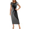 Women's Fashion Casual Print Round Neck Short Sleeve Long Dress