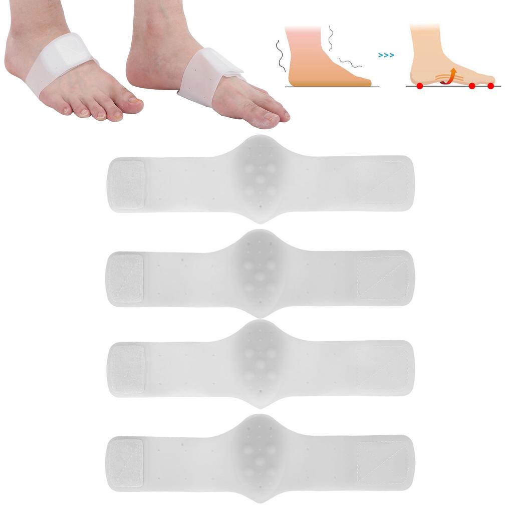2 Pairs Arch Pad Adhesive Support Silicone Insole Elastic Flat Foot Care SuppliesWhite
