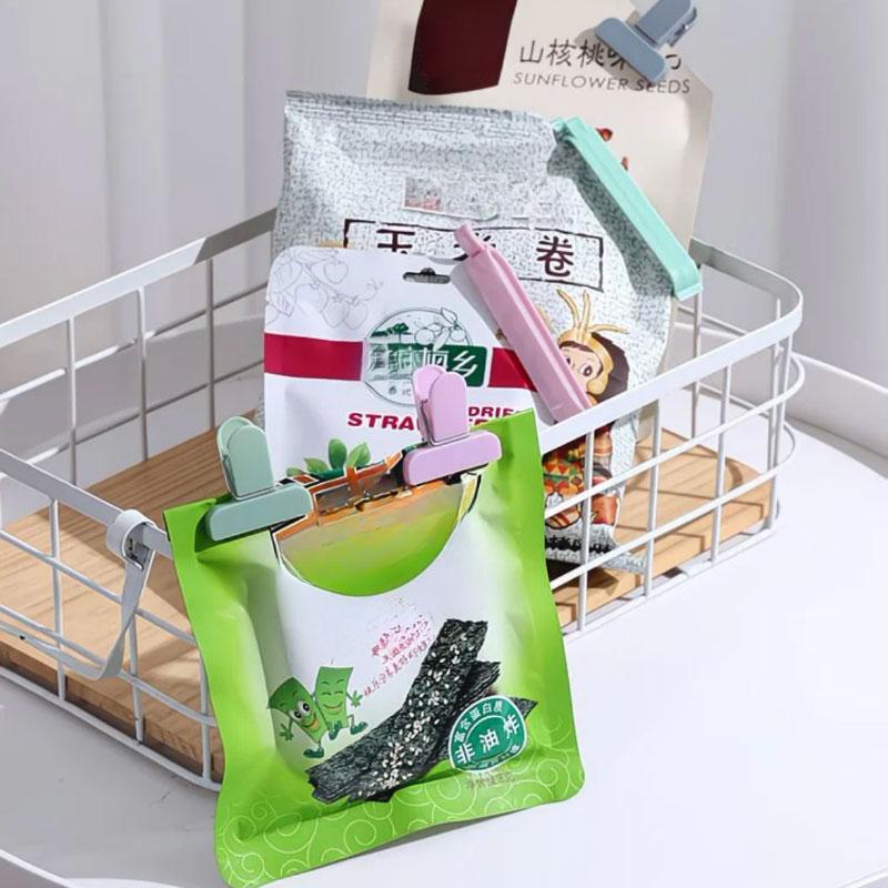 12PCS Reusable Food Bag Sealing Clips Leak Proof Snack Storage Kitchen Organizer Multi Purpose Household Tool Set
