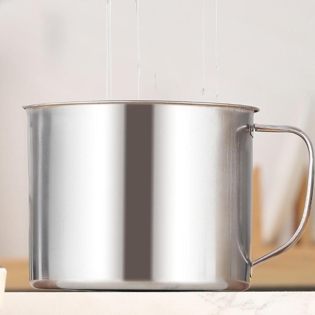 Stainless Steel Grease Strainer Oil Soup Separator Convenient Multi-use Oil Filter Storage Pot for Restaurant, Cafe