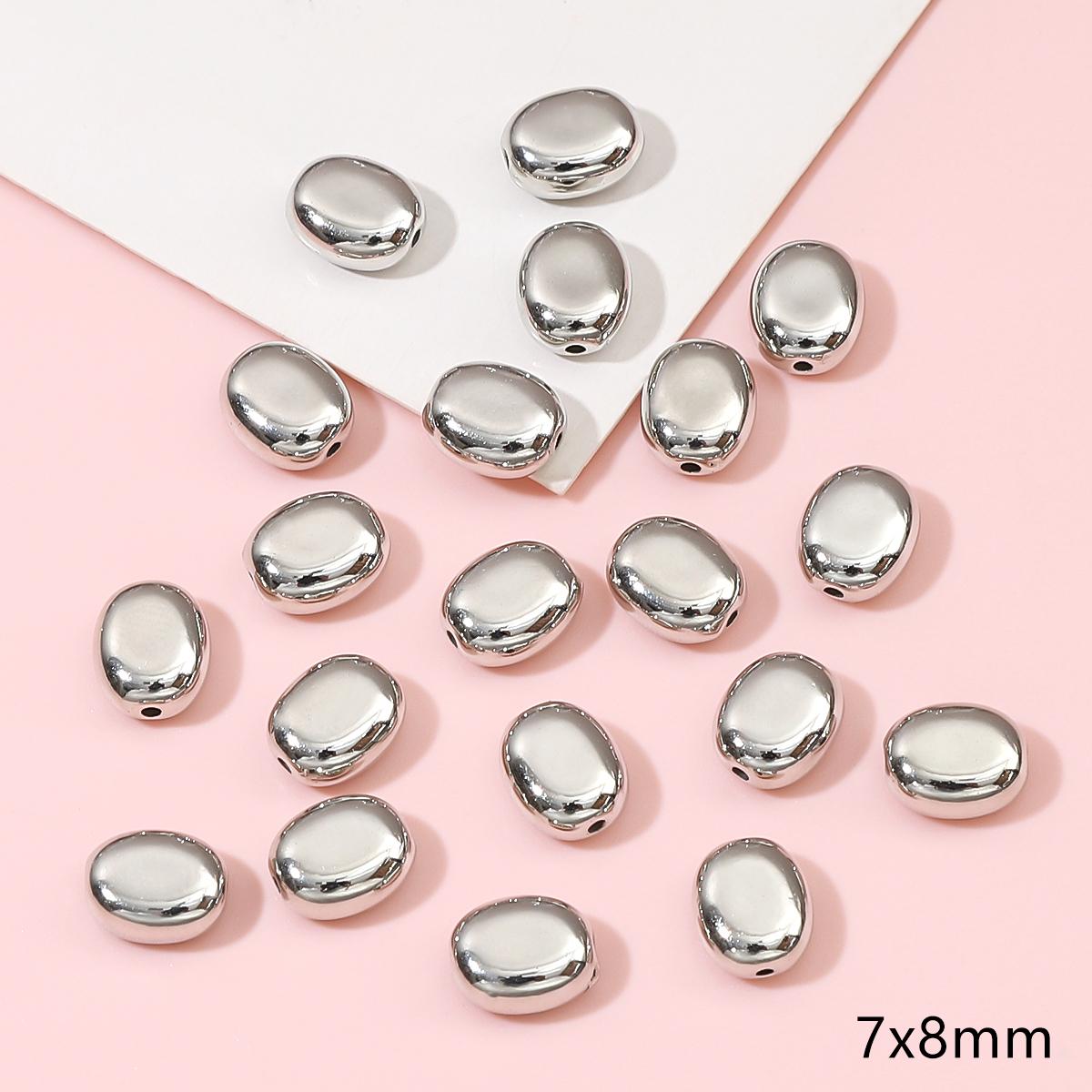 

10/20 шт. Посріблені родовані CCB пластикові вільні просторові намистини Шарм для намиста, браслета, сережок, ювелірних виробів своїми руками. 7x8mm 20pc/bag