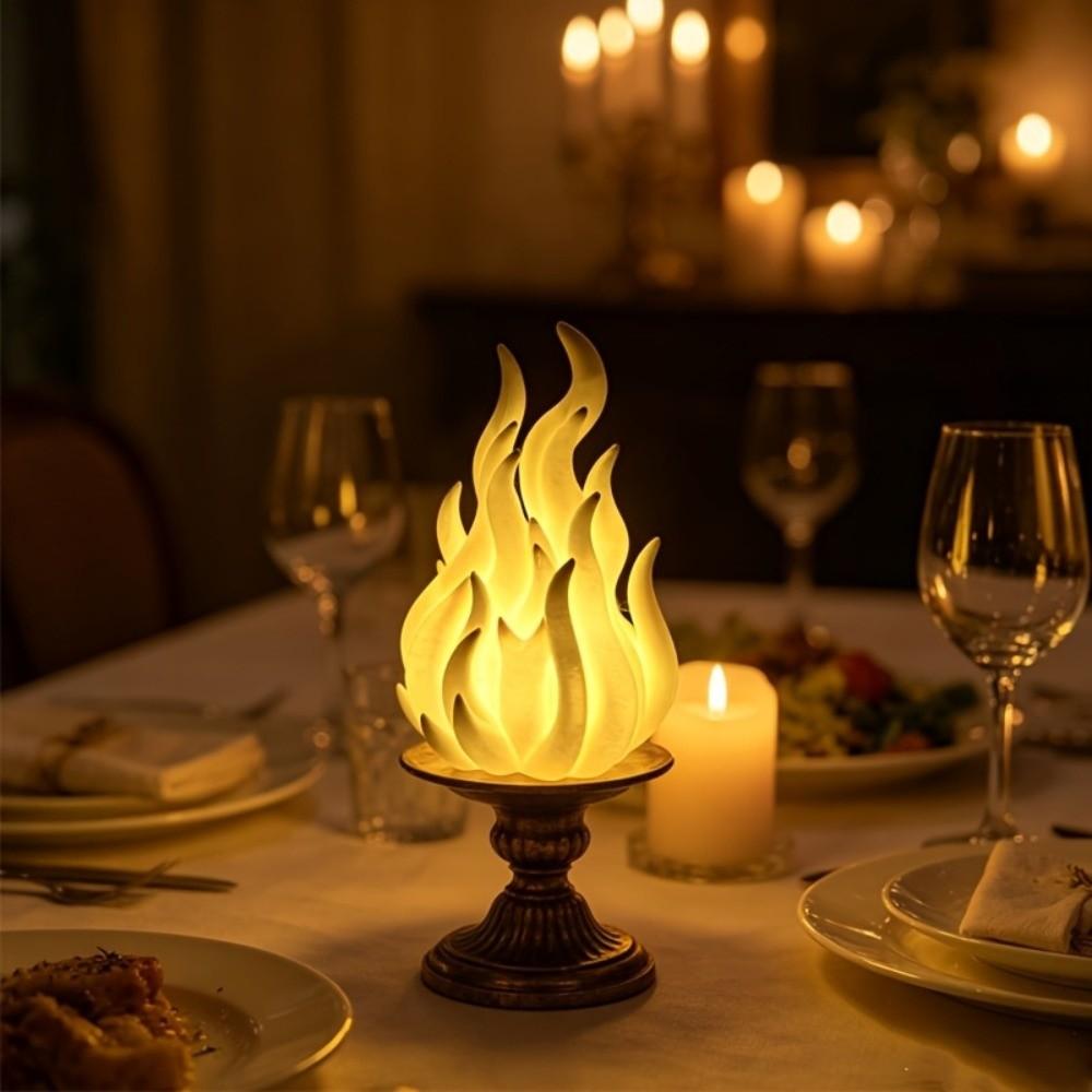 Color Changing 3D Printed Light Imitation Bonfire Lamp Gift Simulation Fire Lamp  Courtyard