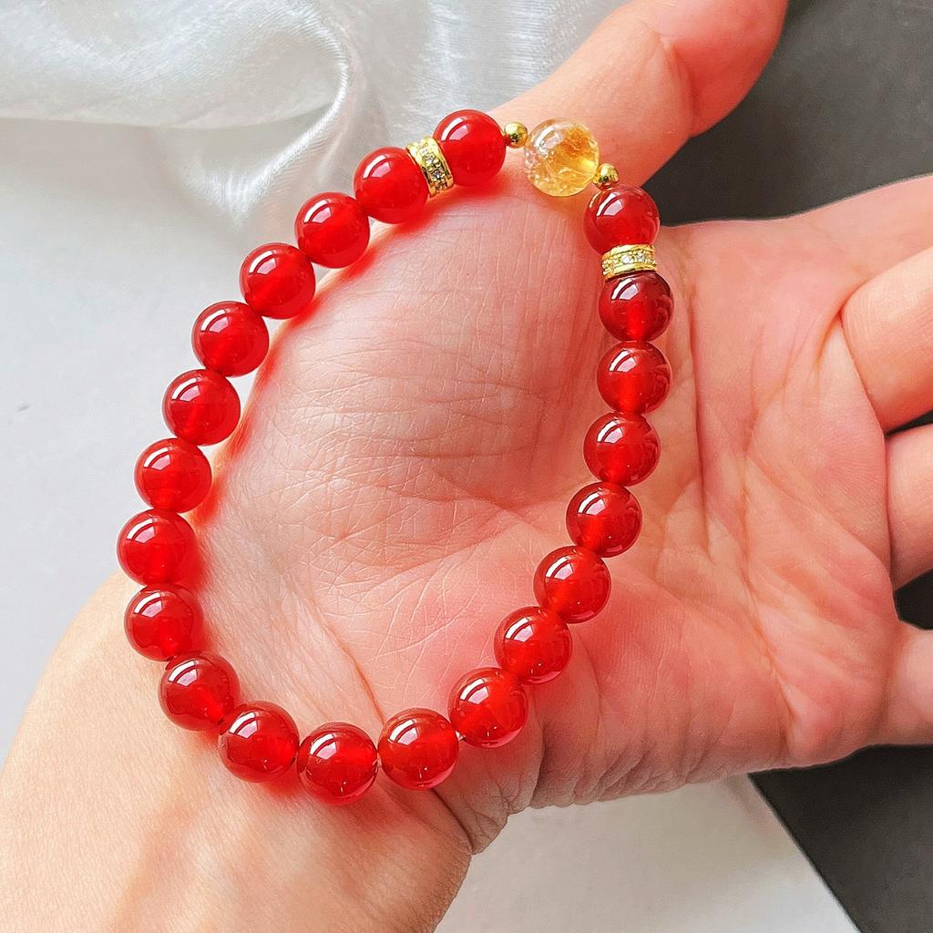 Vintage High Quality 7A Pigeon Blood Chalcedony Bracelet Bracelet Female
