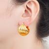 Nidin New Retro Unique Personality Stud Earrings For Women Female Hemisphere Shape Copper Ear Jewelry Engagement Wedding Gifts