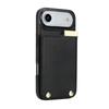 For iPhone Air Case TPU + PU Leather Hardware Decor Phone Cover with Card Holder