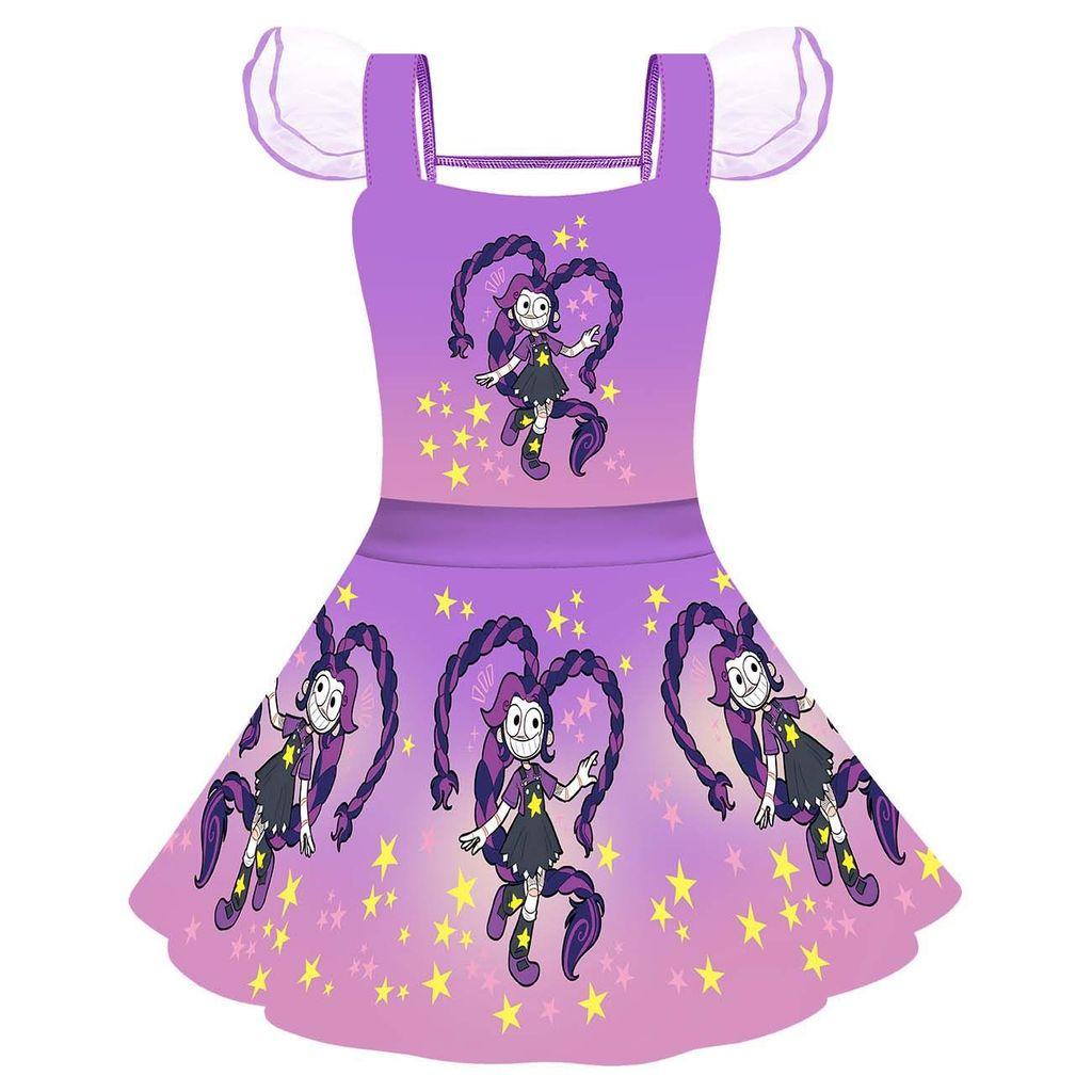 83132 Kids Girls Lily Lovebraids Print Mesh A Line Dress 100cm фиолетовый