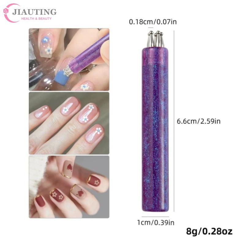 Nail Art Design Tip Painting Carving Dotting Pen Stainless Steel Bristles Starry Sky Handle Nail Art Dotting Tools