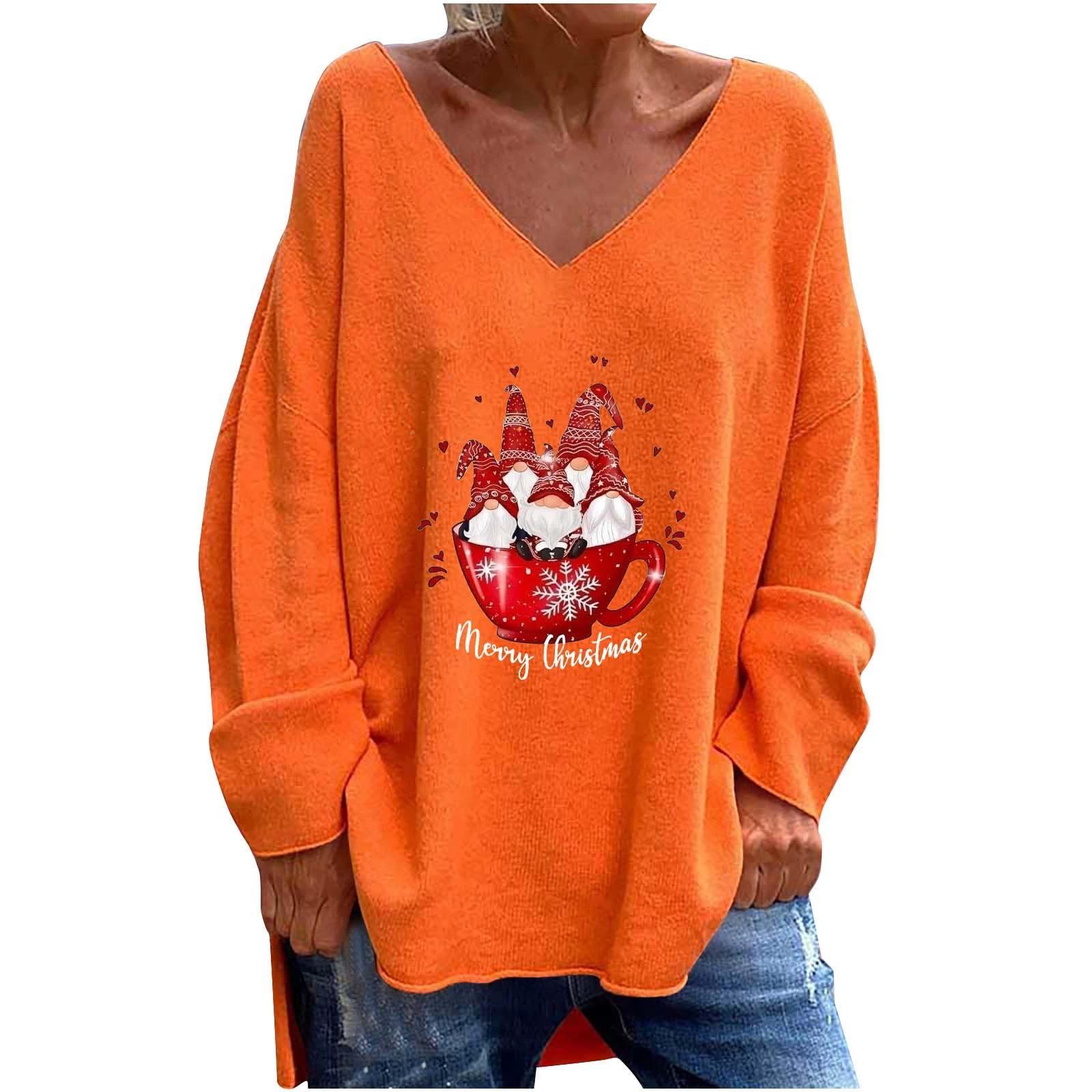 

Осень-зима женская однотонная свободная повседневная удобная футболка с v-образным вырезом и длинным рукавом S