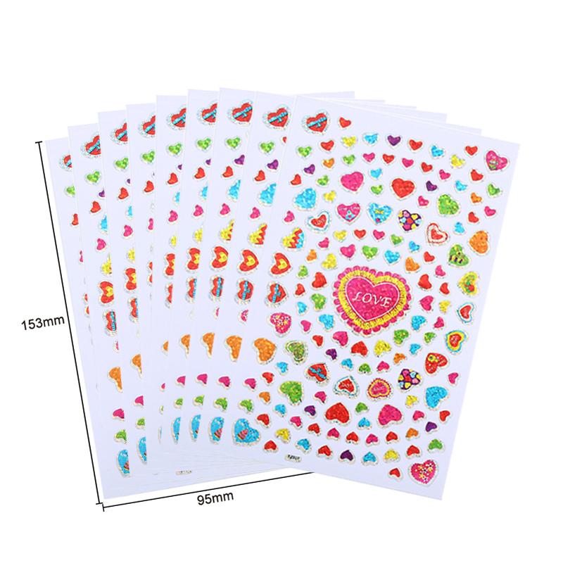10/20/50sheets Party Stickers Colorful Star Heart Circle Designs for Birthday Wedding Festival DIY Crafts Party Supplies TMZ
