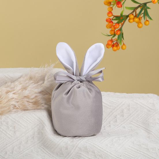 Easter Candy Bag Super Soft Bunny Ears Design Fine Texture Non-Fading Wear Resistant Decorative Easter Rabbit Candy Storage Bag Gift Pouch Decoration