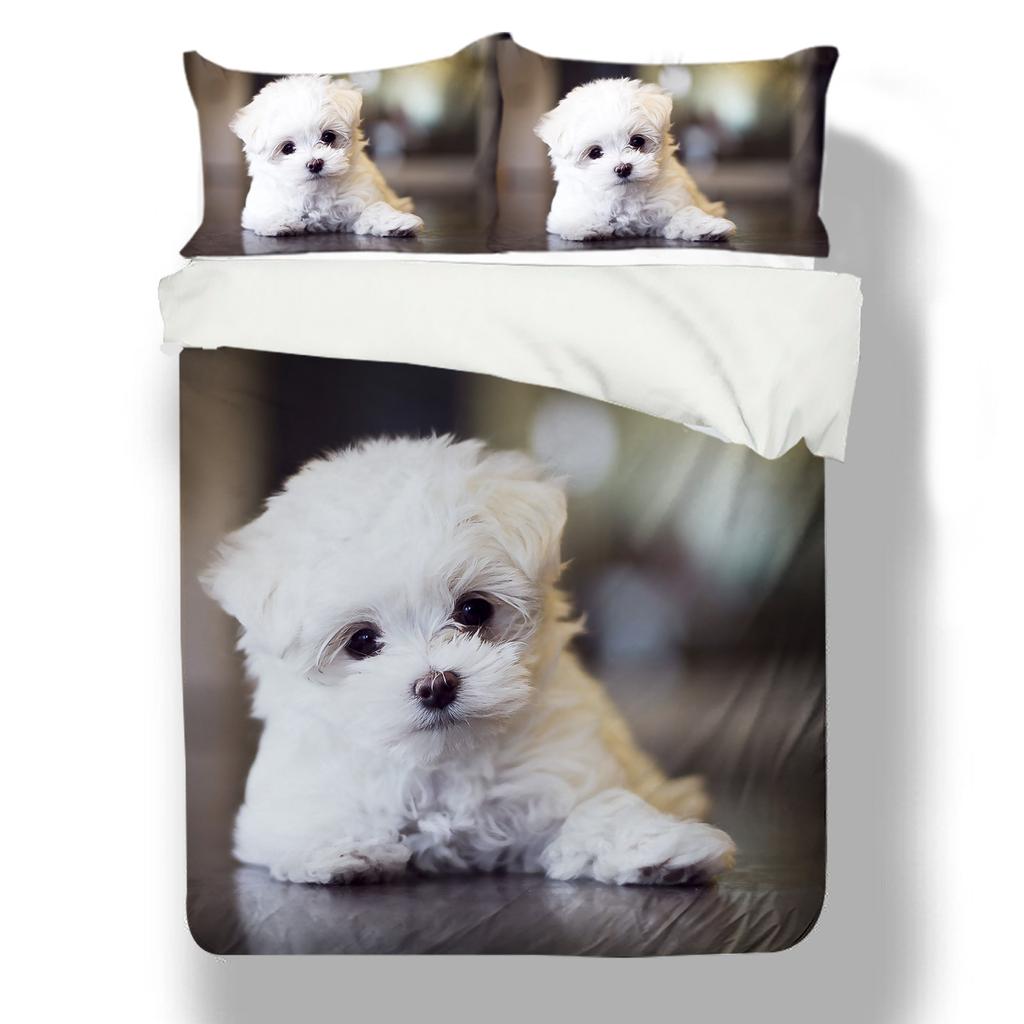 3D Háziállat Mintás Ágynemű Szett Otthon Hálószoba Paplanhuzat Párnahuzat Egyszemélyes/Kétszemélyes Ágy 2/3 Hálószoba Dekoratív Ágynemű Szett