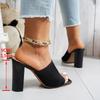 Women High-heeled Sandals Summer Breathable Canvas Sandal Fashion High Heel Slippers for Women Designer Thick High-heels Sandals