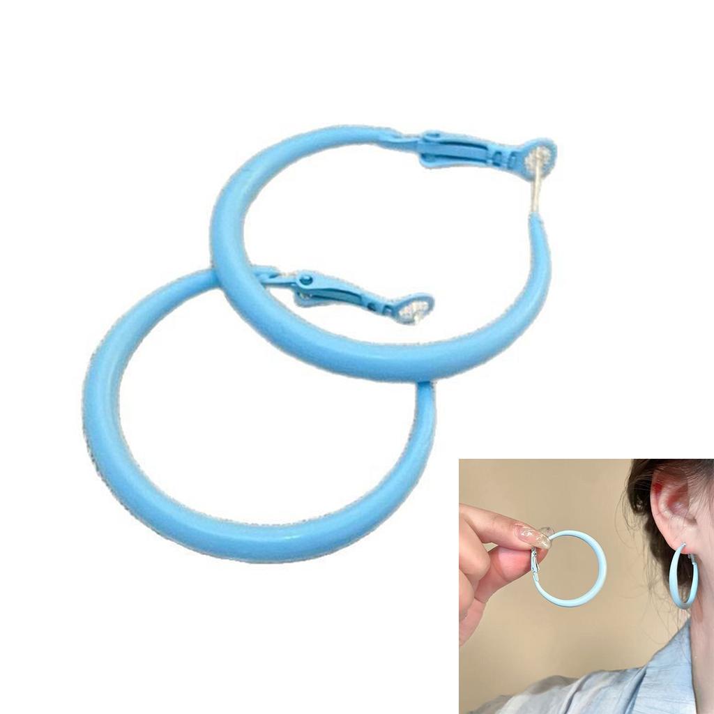 Portable Sturdy Alloy Round Earrings Jewelry Accessory for Fashionable Women Ladies Versatile for Various Occasions