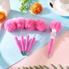 Beadthoven 10pcs Bead Pen Fluffy Decorative Ballpoint Pen Set Camellia Color Fur Ball Bead Pen Plastic Beads Custom Ballpoint Pen DIY Pen Cute Pen DIY