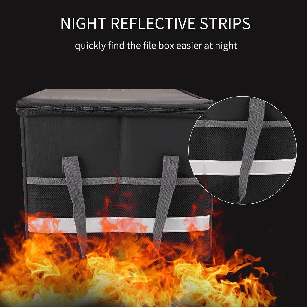 Fireproof Document Bag Fireproof Waterproof Storage Box with Lock Suitable for Hanging Letter/Legal