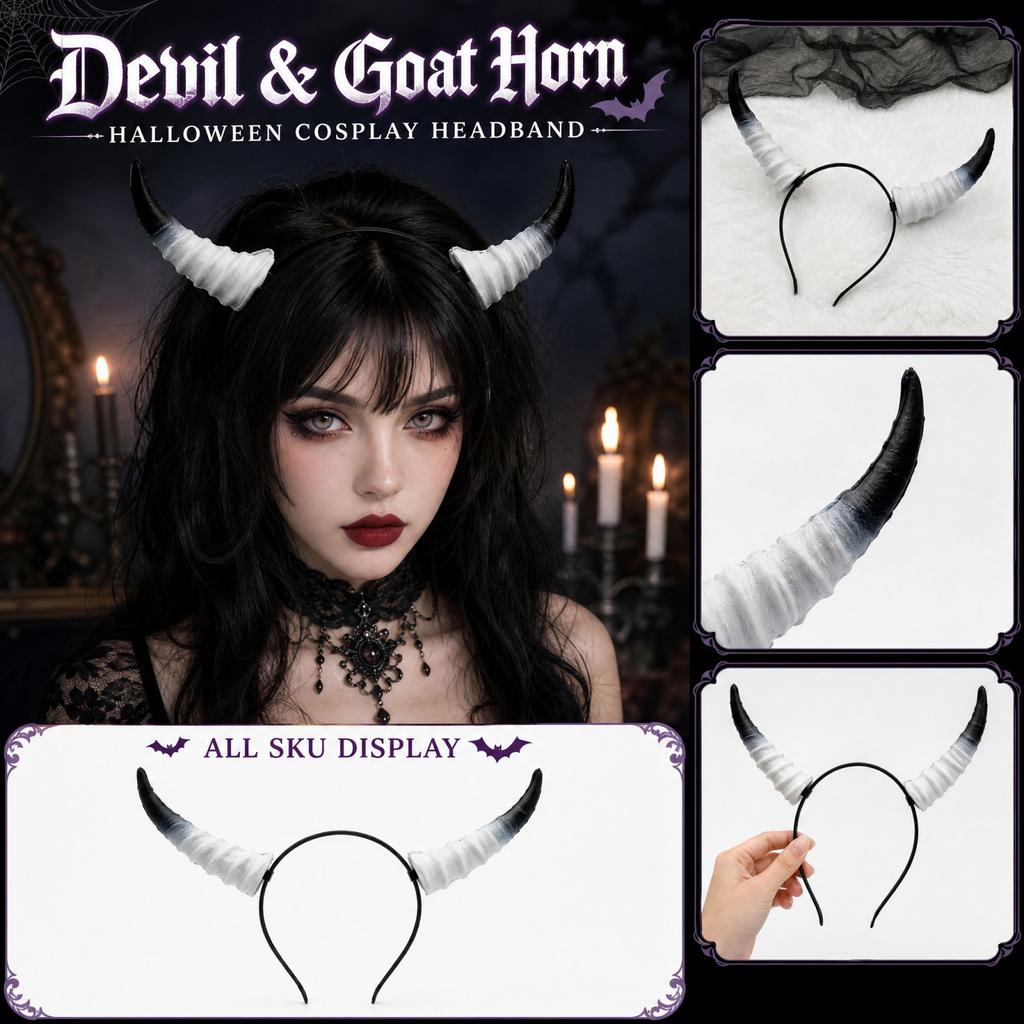 Halloween Bull Headband Headpiece for Costume Party