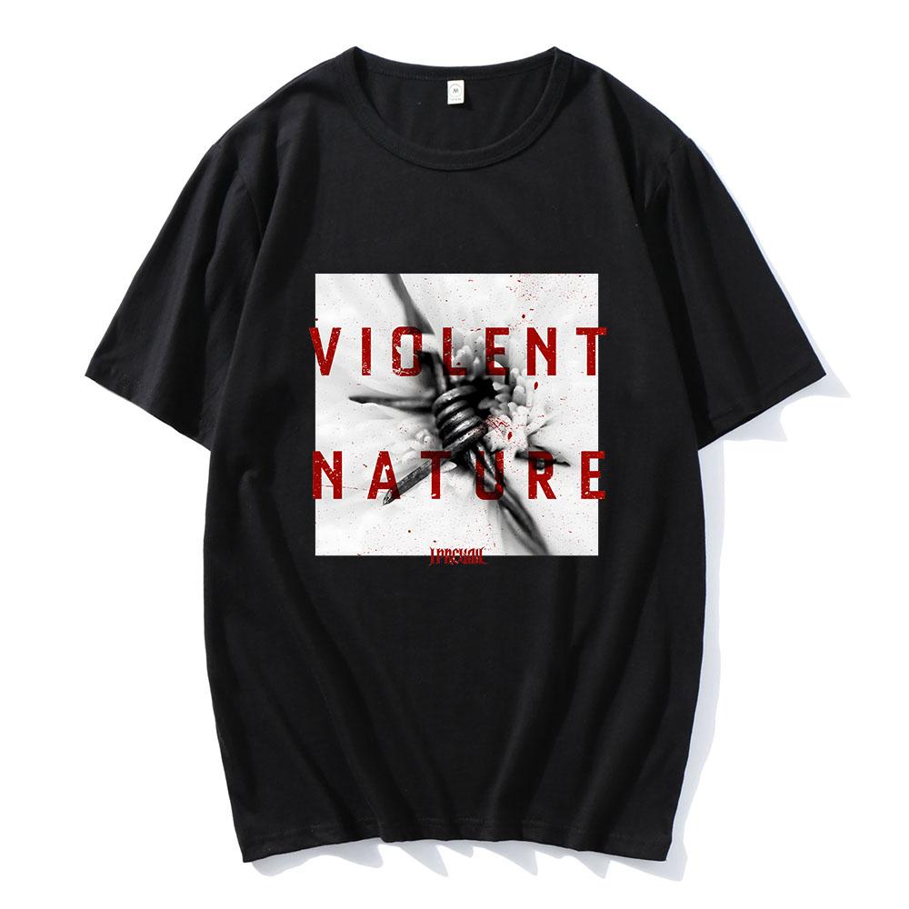VIOLENT NATURE ALBUM COVER T-SHIRT Rockband I Prevail Punk T-Shirt Kurzarm Baumwolle Lockeres T-Shirt Grafik-Kleidung Tees