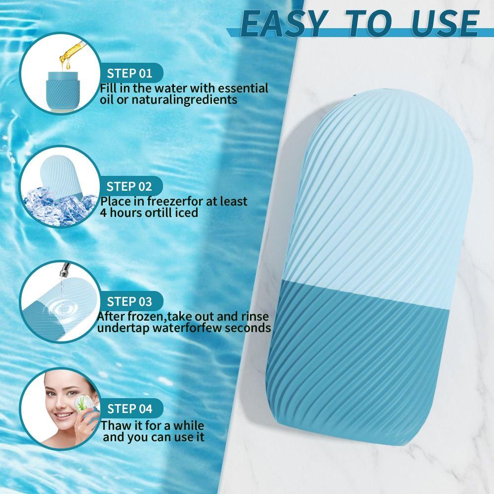 Silicone Ice Roller for Face Reusable Beauty Tool Ice Face Roller Massager Reducing Swelling Ice Cube Tray Natural Conditioning