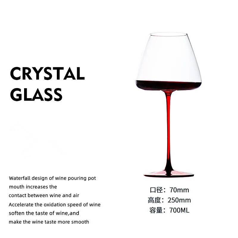2 Pcs Globlet Wine Glass Black Tie Bordeaux Austria Style Crystal Wineglass Wedding Party Red Wine Cup Burgundy Champagne Flutes