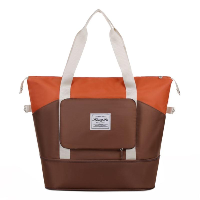 

The Expandable Large-capacity Travel Bag with Dry and Wet Separation Is Foldable. The Fitness Yoga Bag Can Be Pulled with A Handle кофейный