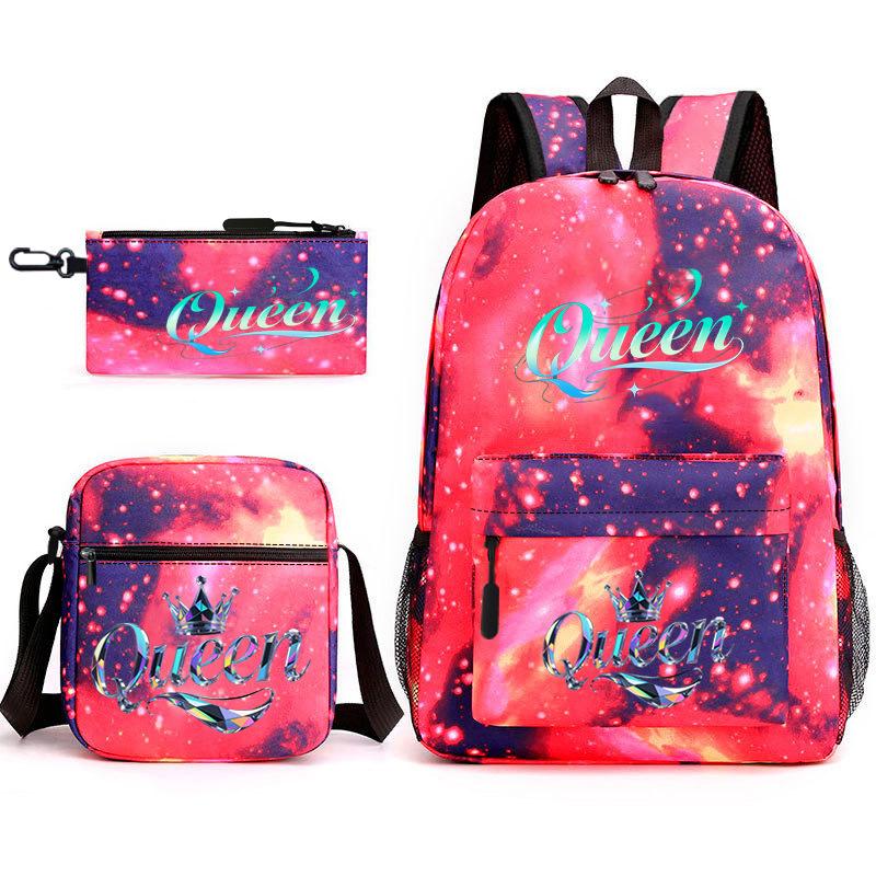 Backpack cute student schoolbag pink schoolbag couple backpack heat transfer printing backpack