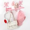 Pink Bowknot Key Holder Wall Mounted Organizers For Keys Bags Towels With Sturdy Iron Construction