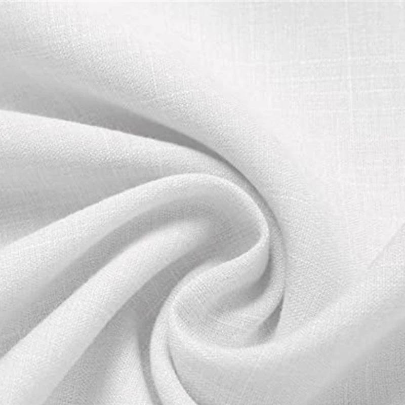 Men's Double-Breasted Short-Sleeve Cotton-Linen Shirt