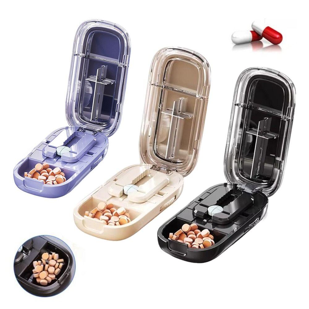 Drug Tablet Quartering Pill Cutter Dustproof Divider Organizer Pill Cutter Storage Box Medicine Pill Cutter