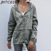 BITCED Women's Zipped Hooded Jacket Lightweight Outdoor Hiking Rainproof Jacket