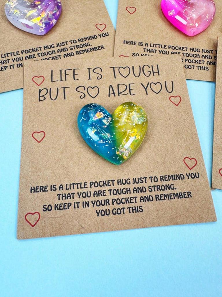 1 Set Of Heartwarming Resin Pocket Hug Cards - With Motivational Cards, Perfect For Birthdays, Weddings
