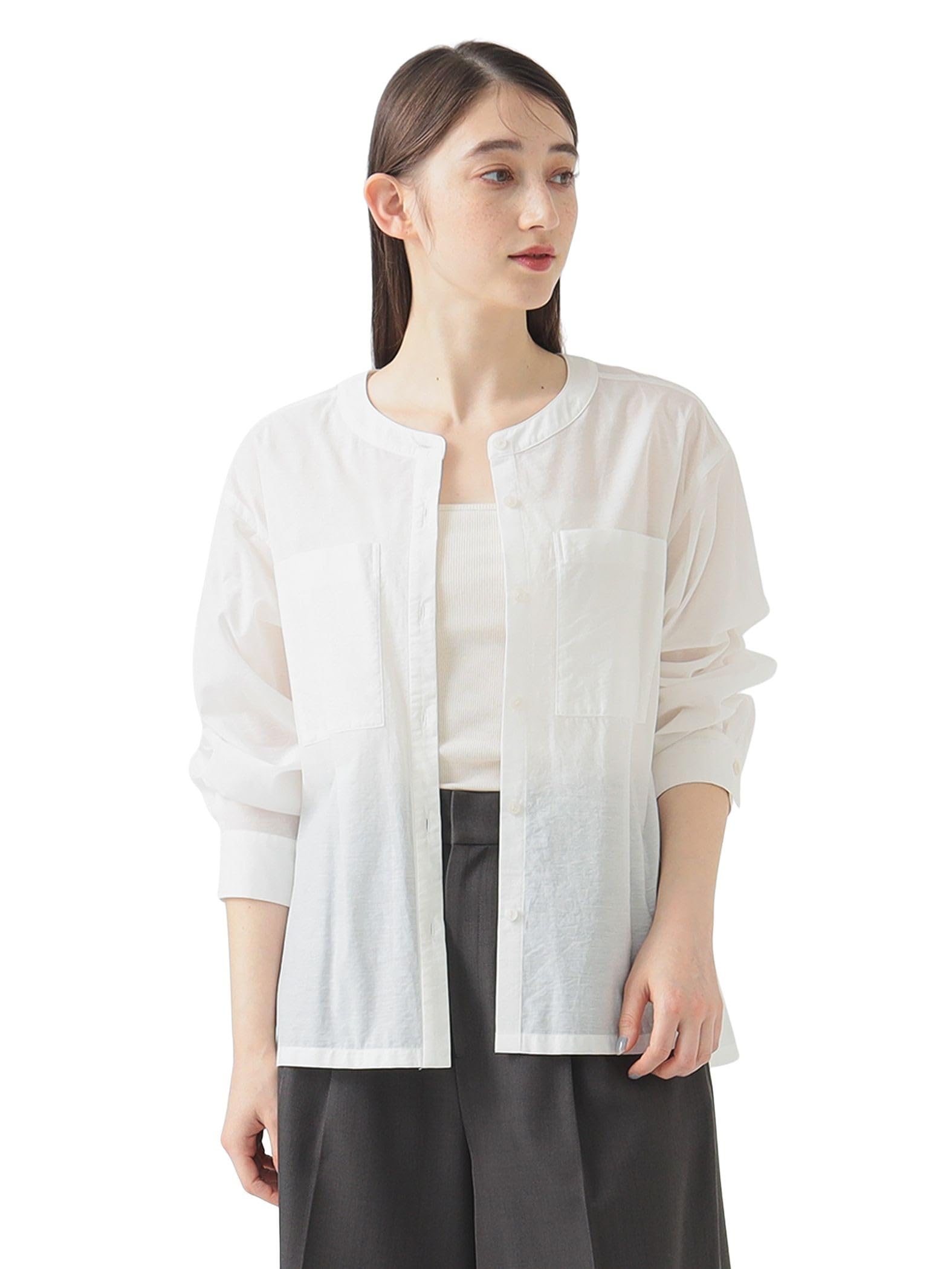 

LIFE STORE by BEAMS Sheer Shirt BMING Women s Off-White (S-M)