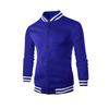 Men's American Style Fleece Sporty Baseball Jacket with Stand Collar