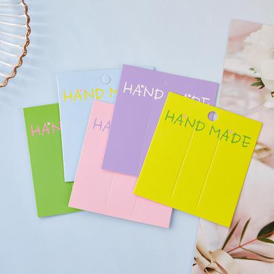 50Pcs Colorful Cardboard Jewelry Packaging Bag Card Paper Hair Clip Jewelry Display Card Diy Hair Accessories Packaging Card