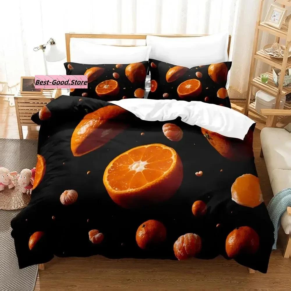 Cartoon Strawberry Vegetables And Fruits Bedding Set Single Twin Full Queen King Size Bed Set Teenager Bedroom Duvetcover S