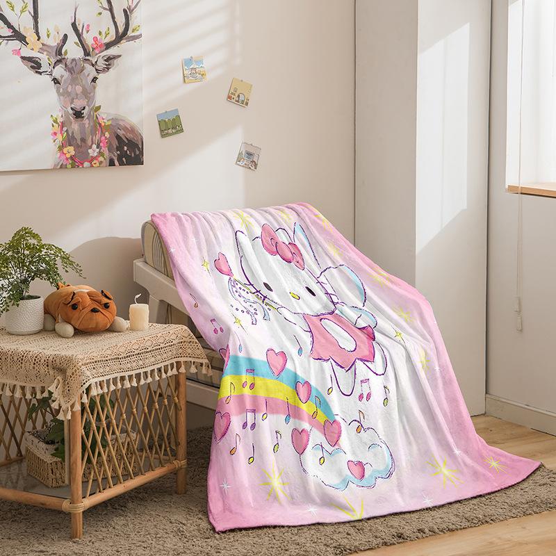 Cartoon Hello Kitty Double Sided Flannel 3D Digital Printed Blanket Blanket