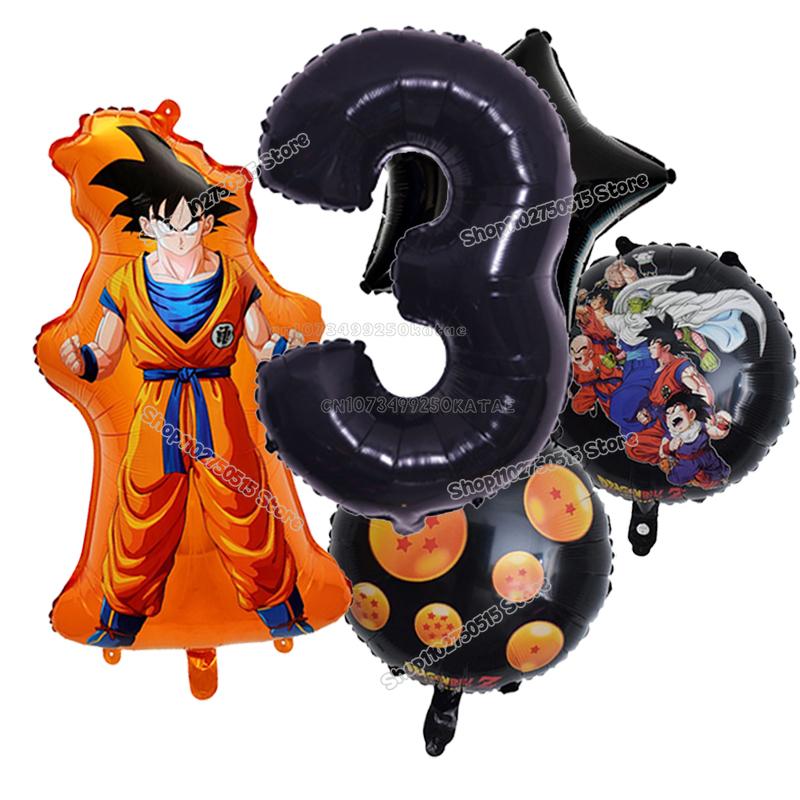 Anime Son Goku Kinderverjaardag Decoratie Dragon Ball Nummer Ballonnen Set Jongen Meisje Feestartikel Cartoon Babyborrel Verjaardagsdecor