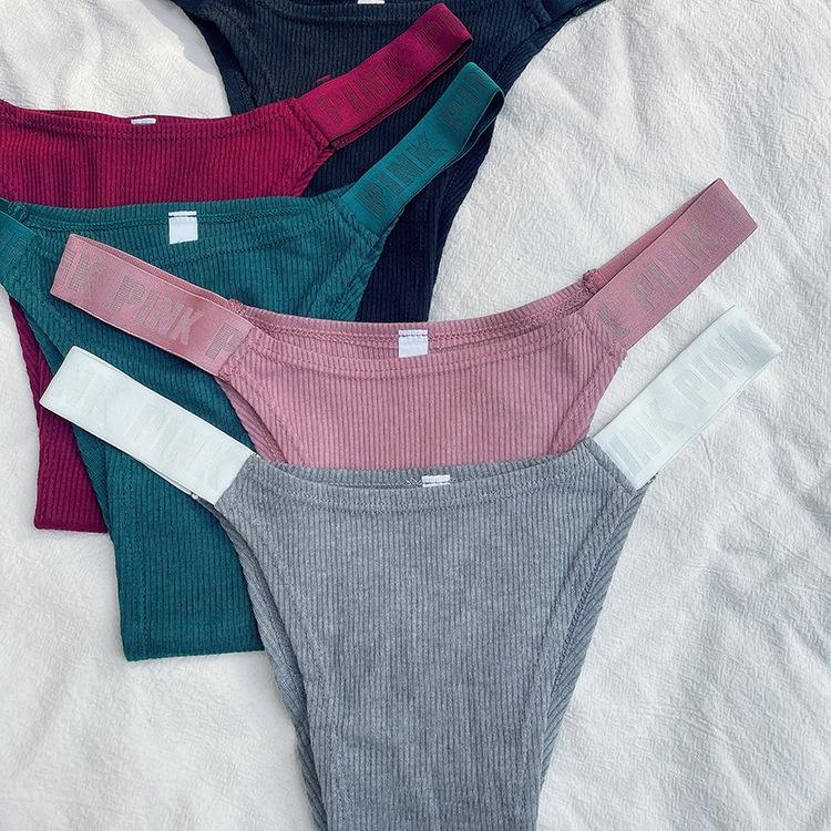 Women's  Lettering Elastic Panties Cotton Comfortable Sports Briefs