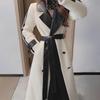 "2024 Women's Woolen Plush Coat with Contrast Stitching"