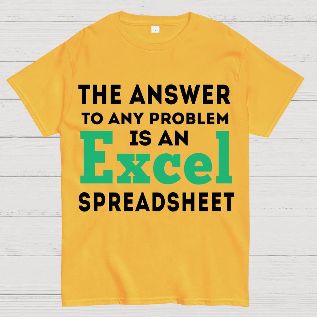 The Answer To Any Problem Is An Excel Spreadsheet Sarcasm Cotton Summer Casual Cool Loose T-Shirt
