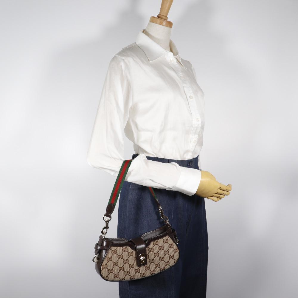 Gucci Moonside Schultertasche 786015 Braun GG-Canvas Damen Gebraucht