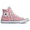 Converse Chuck Taylor All Star Full Print LOGO Casual High-Top Canvas Shoes Unisex Style White and Red