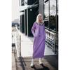 Autumn and Winter New Loose Large Knitted Hooded Long Dress with Velvet Hoodie, Casual Fashion Dress, Splicing Warm Skirt